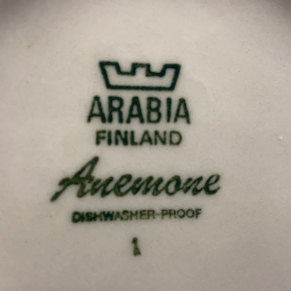 Arabia Finland Anemone Soup Cereal Bowl Vintage Scandinavian Porcelain Navy - Picture 5 of 8